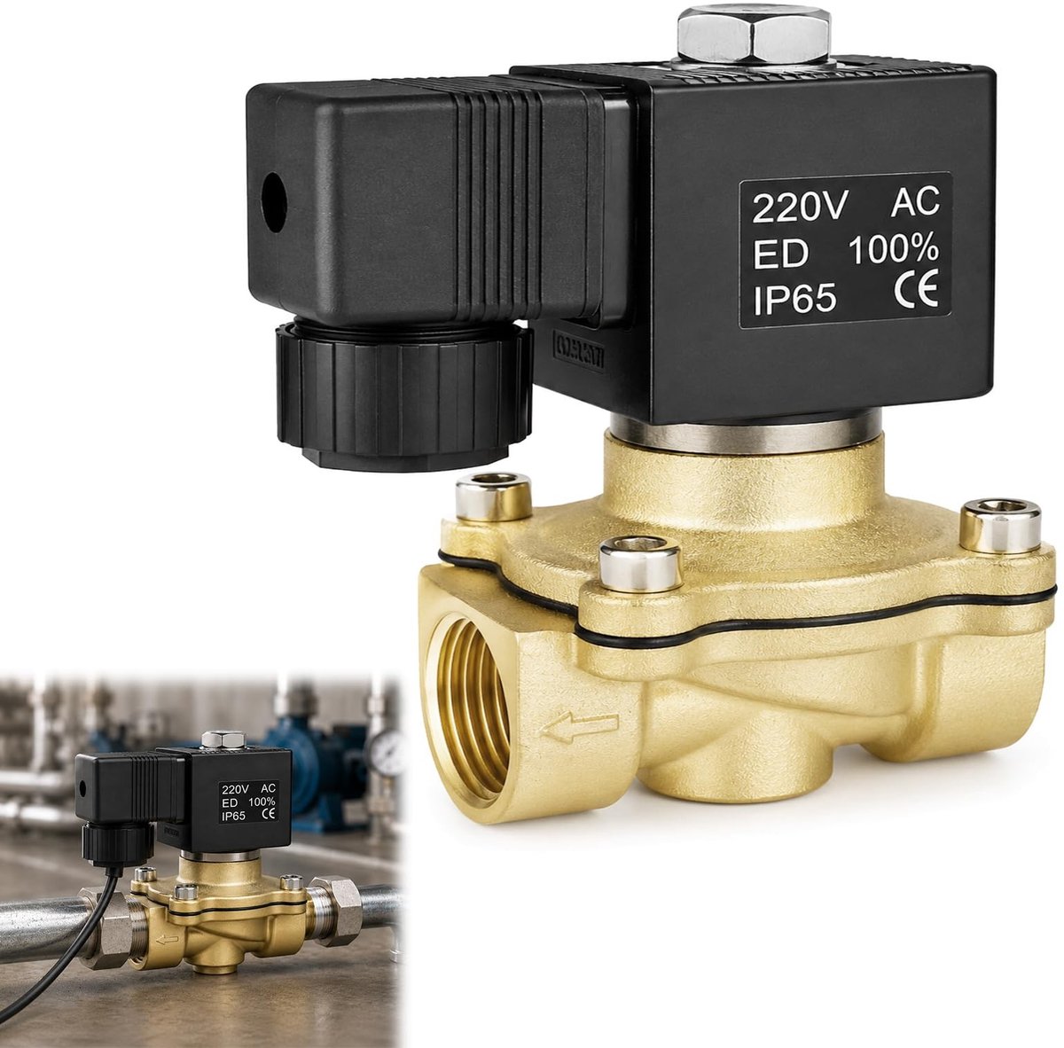 SolidKeus - Elektrische Solenoïde Ventiel G3/4" 220V AC voor Water en Lucht