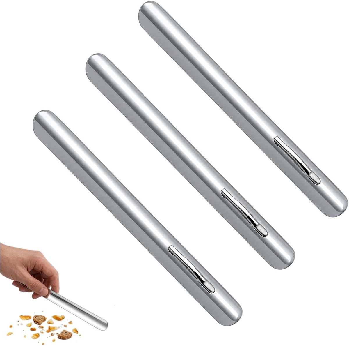 SolidKeus - Set van 3 Aluminium Kruimelverwijderaars voor Tafelreiniging