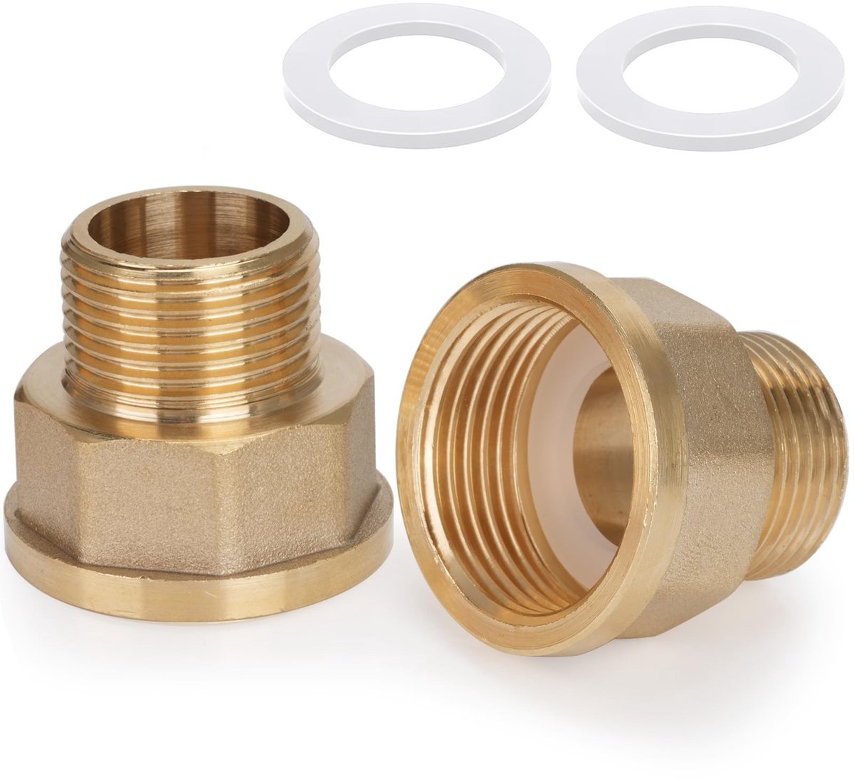SolidKeus - 2-pack Messing Adapter 3/4 Inch naar 1 Inch
