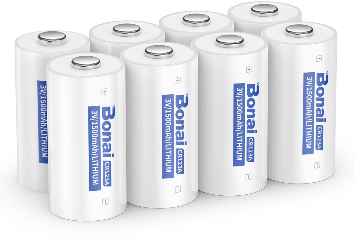 SolidKeus - CR123A Lithium Batterijen 3V - Set van 8 voor Beveiligingssystemen