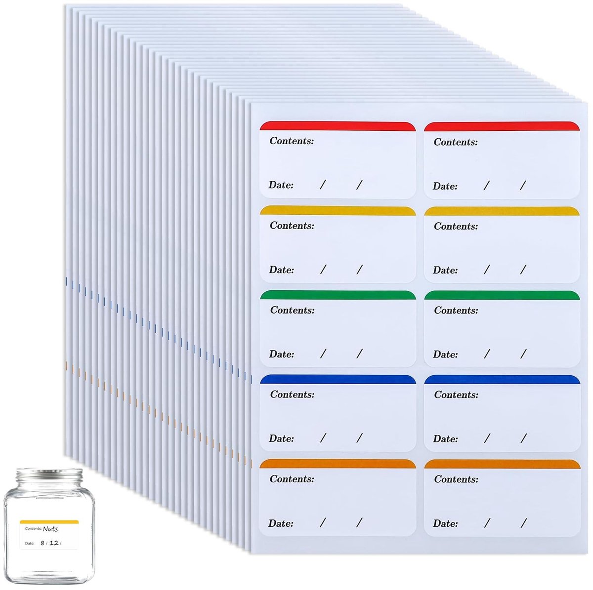 SolidKeus - 300 Verwijderbare Vriezerlabels voor Efficiënte Keukenorganisatie