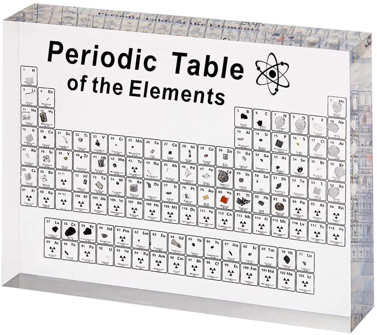 SolidKeus - Periodiek Systeem met Werkelijke Elementen, Acryl Tafelversiering