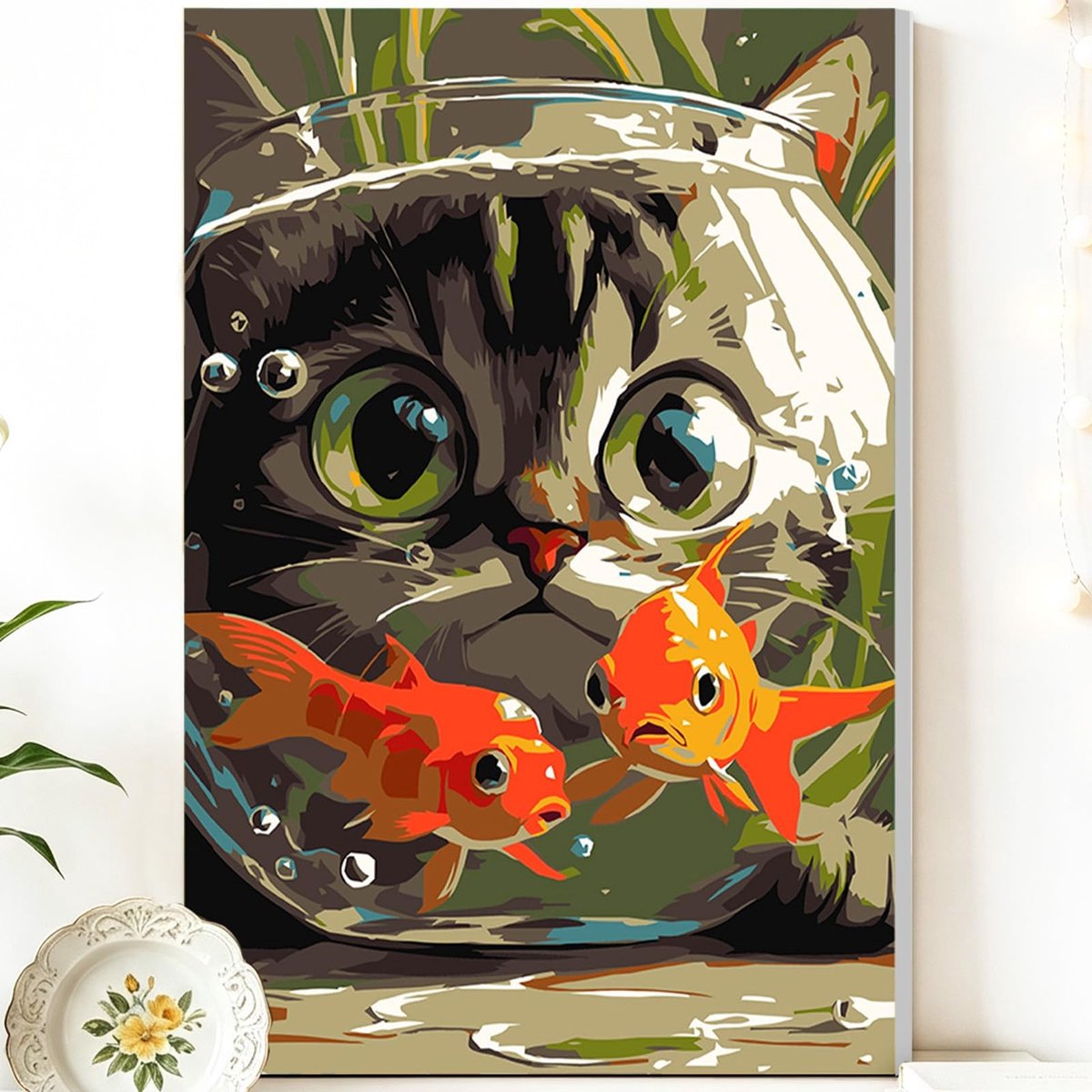 SolidKeus - Kat Schilderen op Nummer Kit voor Beginners 20 x 30 cm