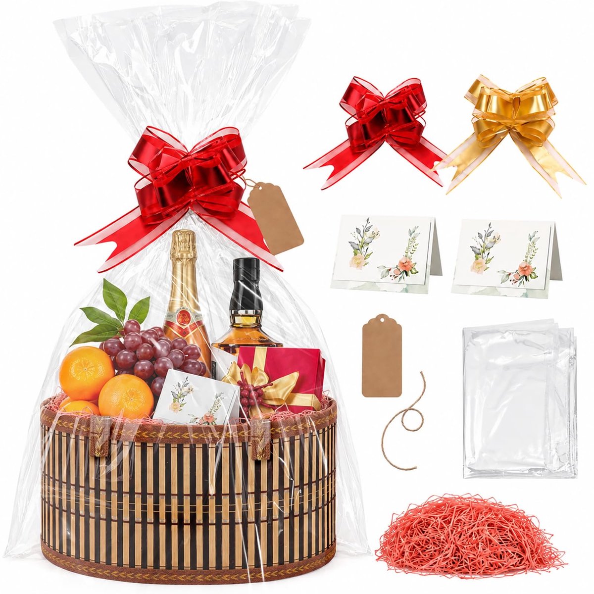 SolidKeus - Lege Bamboe Cadeaumand met Strik voor Geschenken