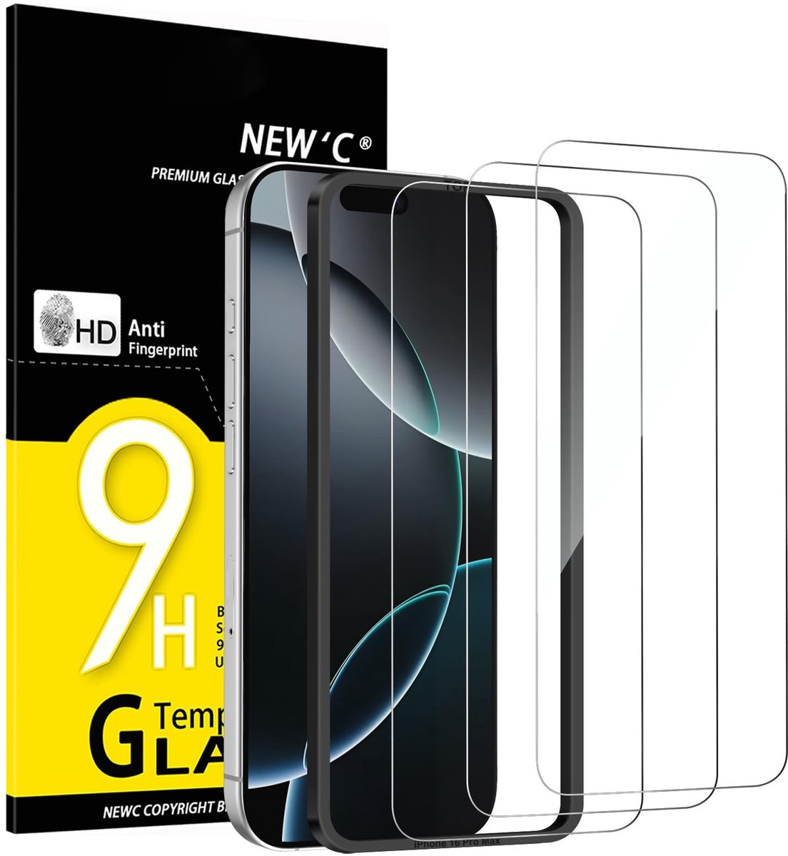 SolidKeus - 3 Stuks Tempered Glass Screen Protector voor iPhone 16 Pro Max en 17 Pro Max