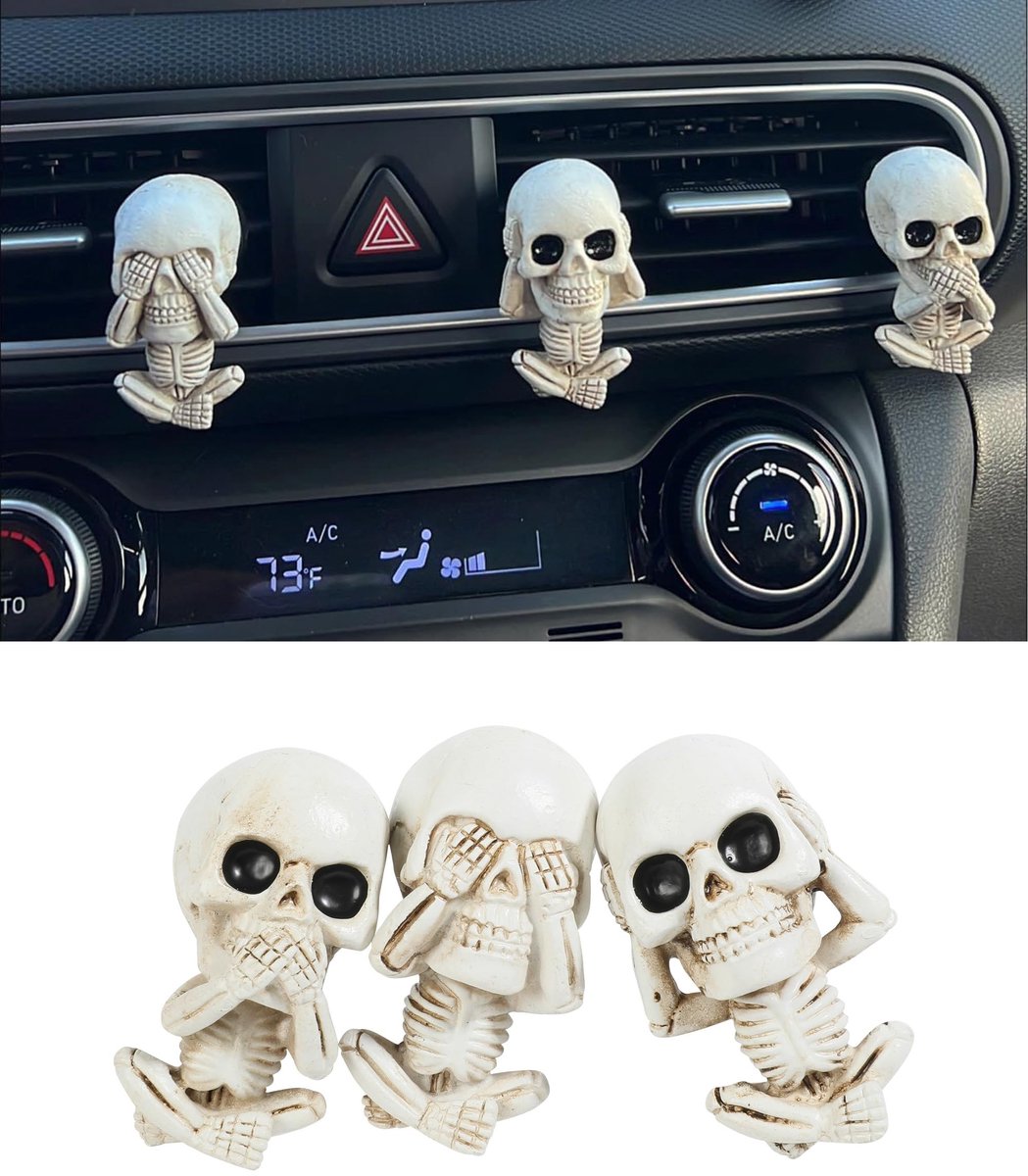 SolidKeus - 3 Stuks Auto Luchtverfrisser met Skulldesign