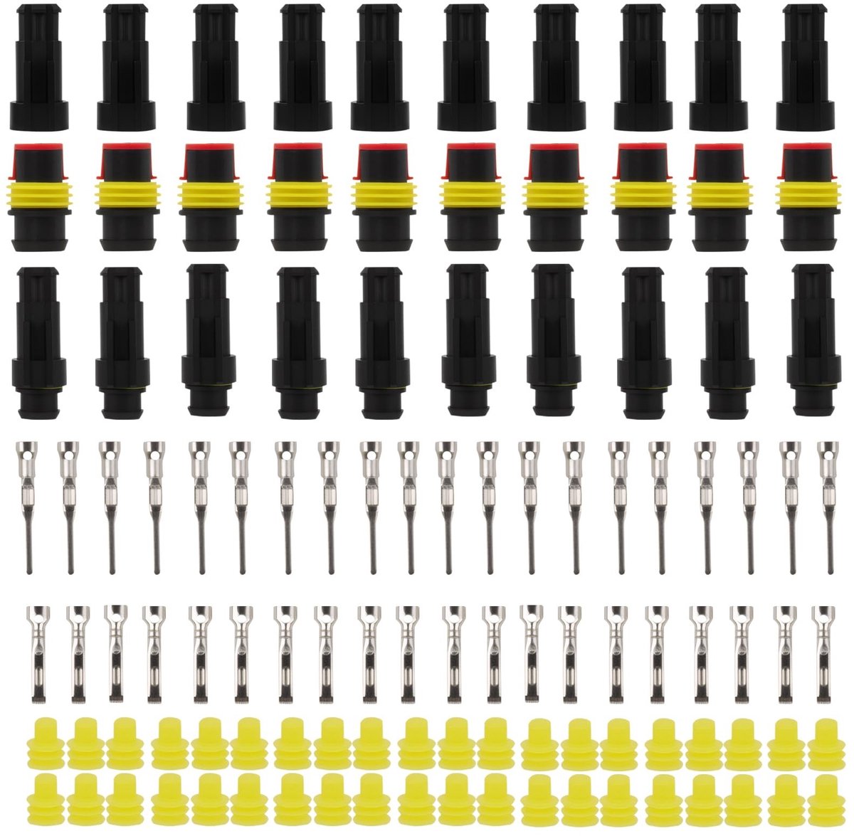 SolidKeus - Set van 10 Waterdichte Elektrische Stekkers 2-Pin