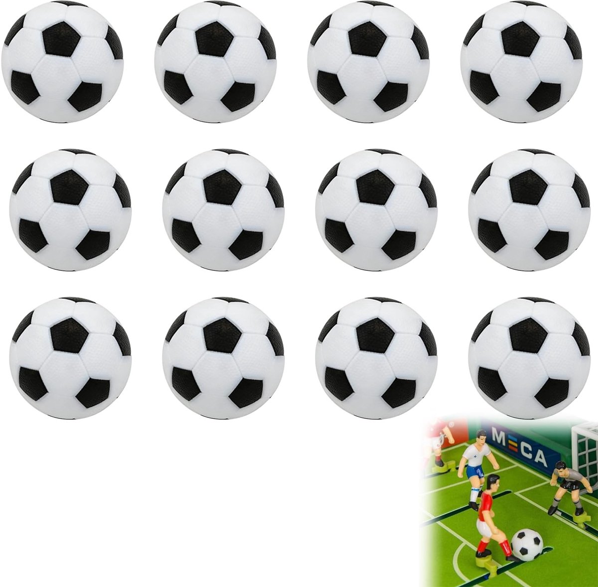 SolidKeus - Set van 12 Tafelvoetbalballen van Hars, 23mm