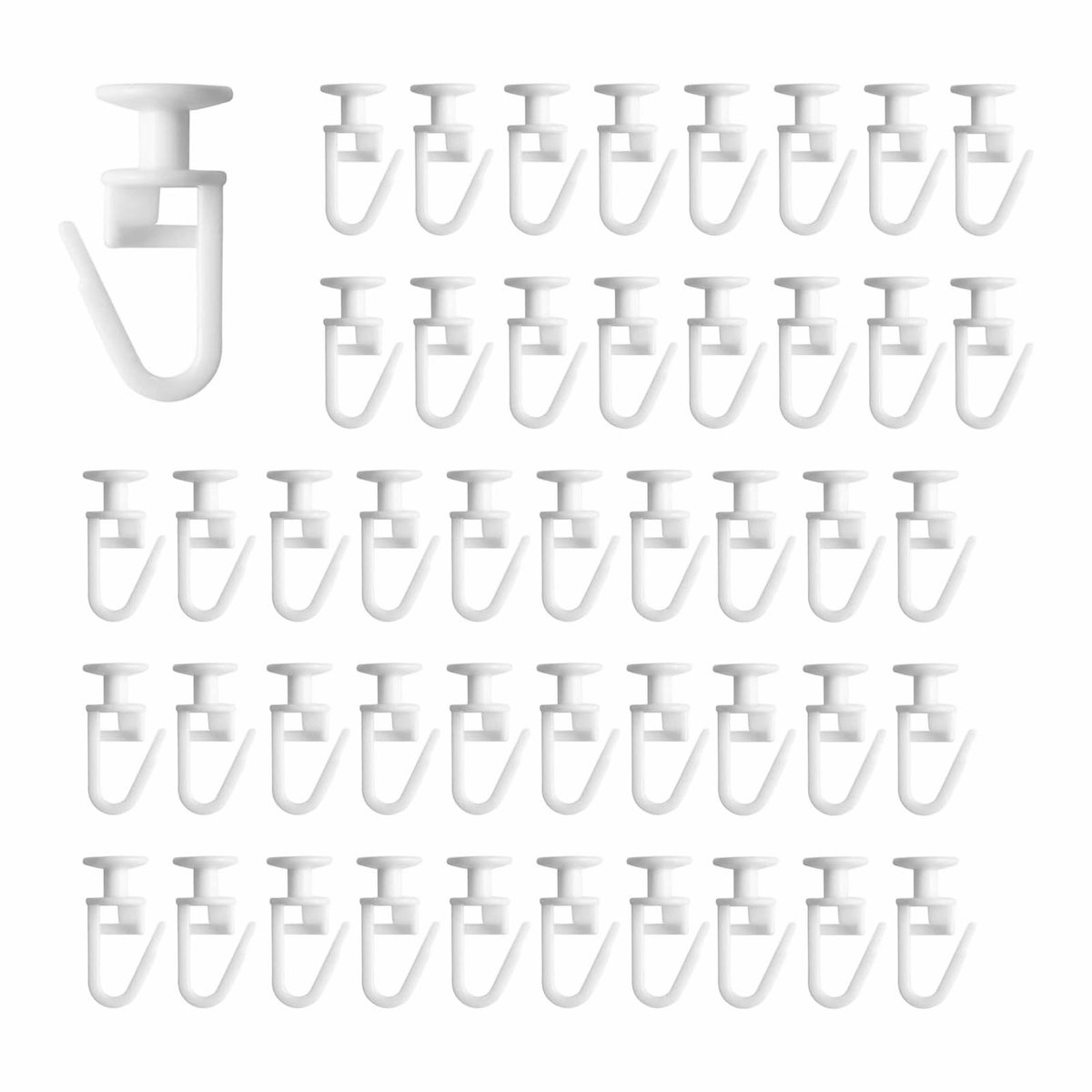 SolidKeus - Set van 100 Gordijnhaakjes voor Rails 11 mm