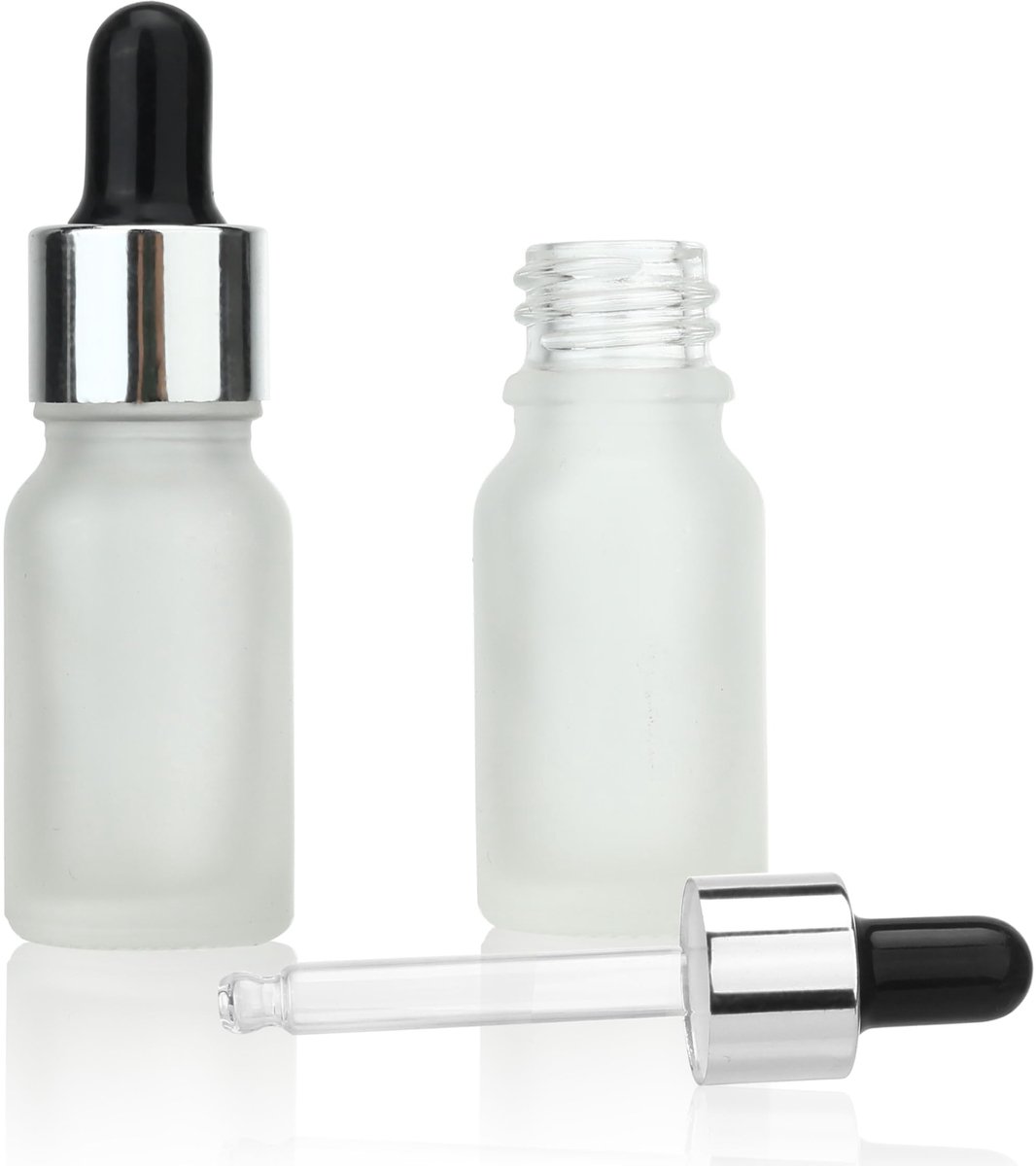 SolidKeus - 30 Stuks Lege 10ml Frosted Glazen Flesjes met Druppelaar