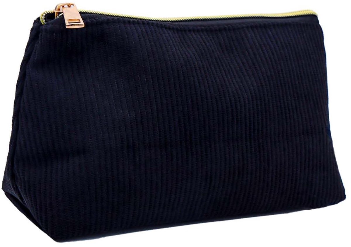 SolidKeus - Corduroy Etui met Grote Capaciteit voor School en Kantoor in Zwart