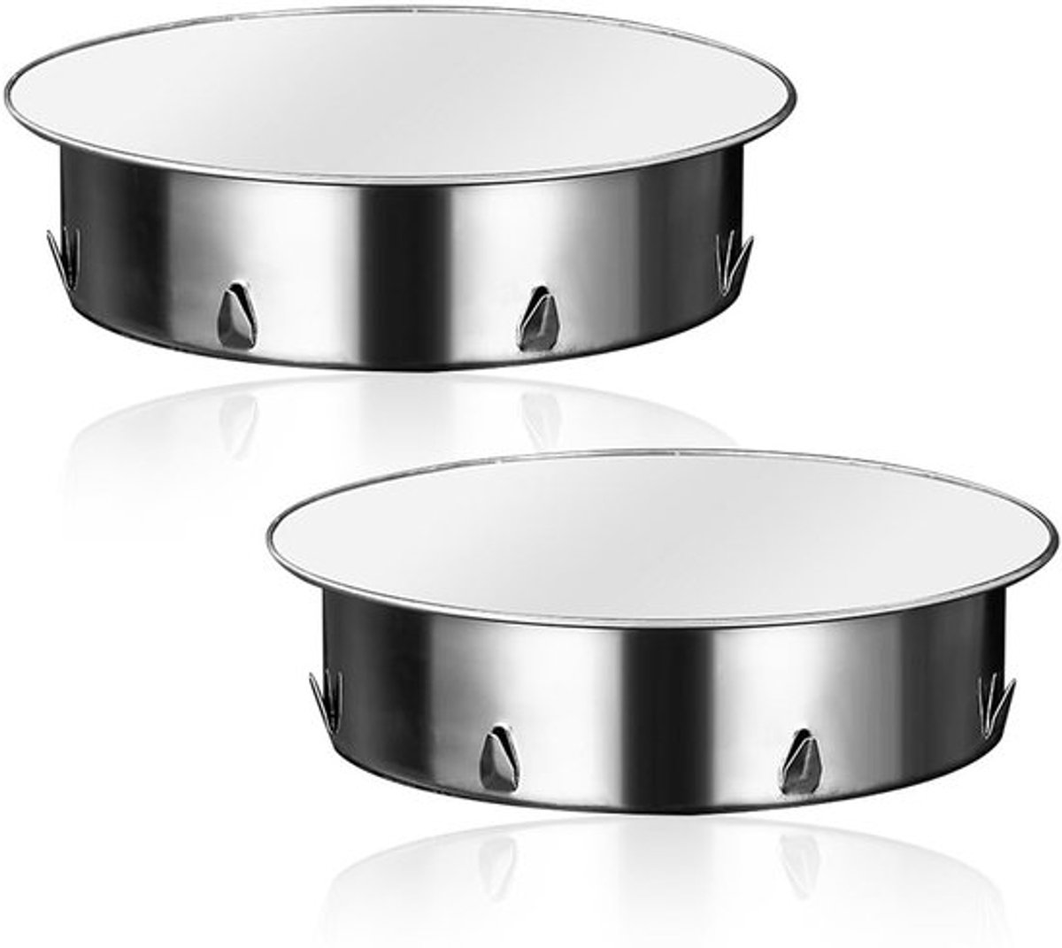 Set van 2 RVS Schoorsteenafdekkingen voor 150 mm Rookkanalen
