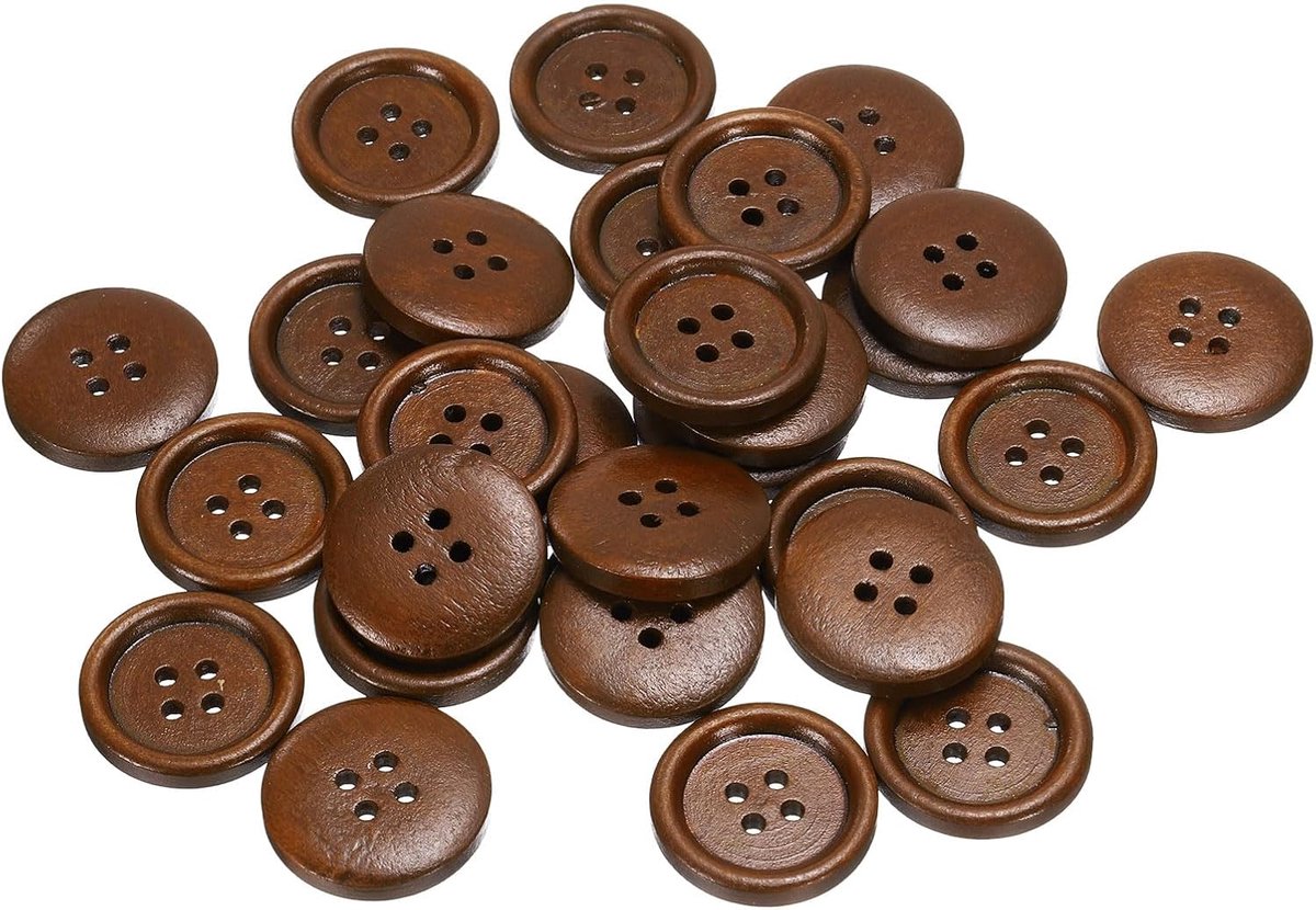 Knopen 7/8 inch (23 mm) 4 gaten ronde knopen van hout vervanging voor kleding doe-het-zelf handwerk decoratie koffie