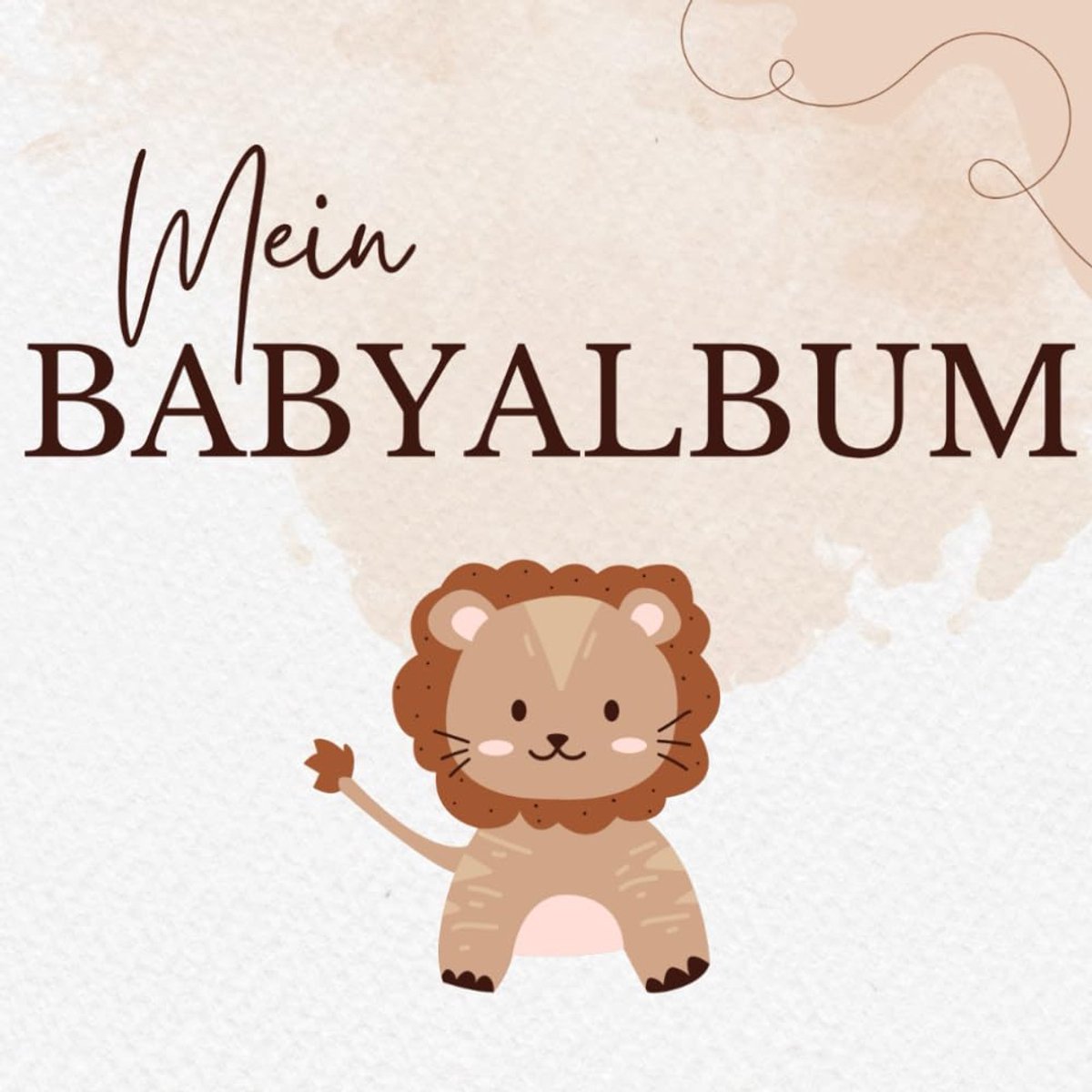 Babyalbum erstes Jahr zum ausfüllen Giraffe Löwe Baby Buch neutral Erinnerungsbuch | Geschenk zur Geburt für werdende Eltern: 21,6 cm x 21,6 cm | Vorlagen zum eintragen
