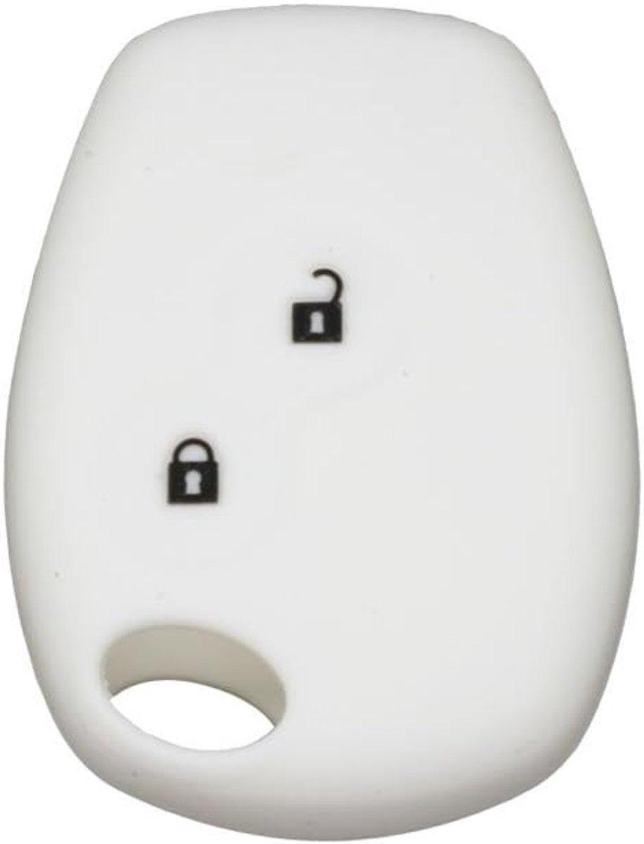Beschermhoes voor autosleutel met twee knoppen, van silicone, voor Renault Dacia, CV4350 wit