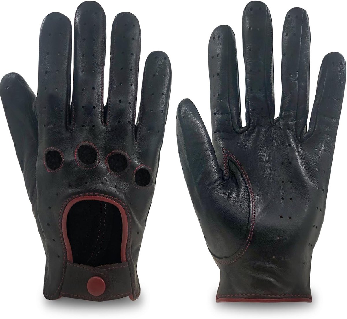 Retro Zachte en Dunne Uitstekende Lamsleder Kwaliteit Touchscreen Rijhandschoenen
