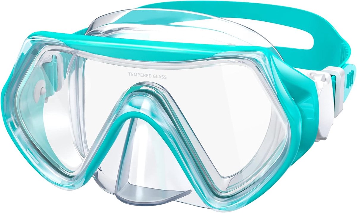 Duikmasker voor kinderen, duikbril voor kinderen, snorkelmasker voor jongens en meisjes, 180° View HD, anti-condens, lekvrij, zwembril