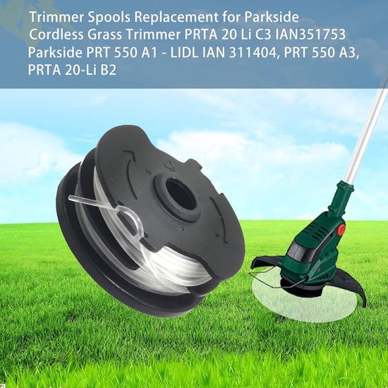 Snaartrimmer vervangende spoel lijn voor Parkside draadloze grastrimmer PRTA 20-Li C3 IAN351753 vervangende automatische invoerspoel (6 stuks) — afbeelding 5