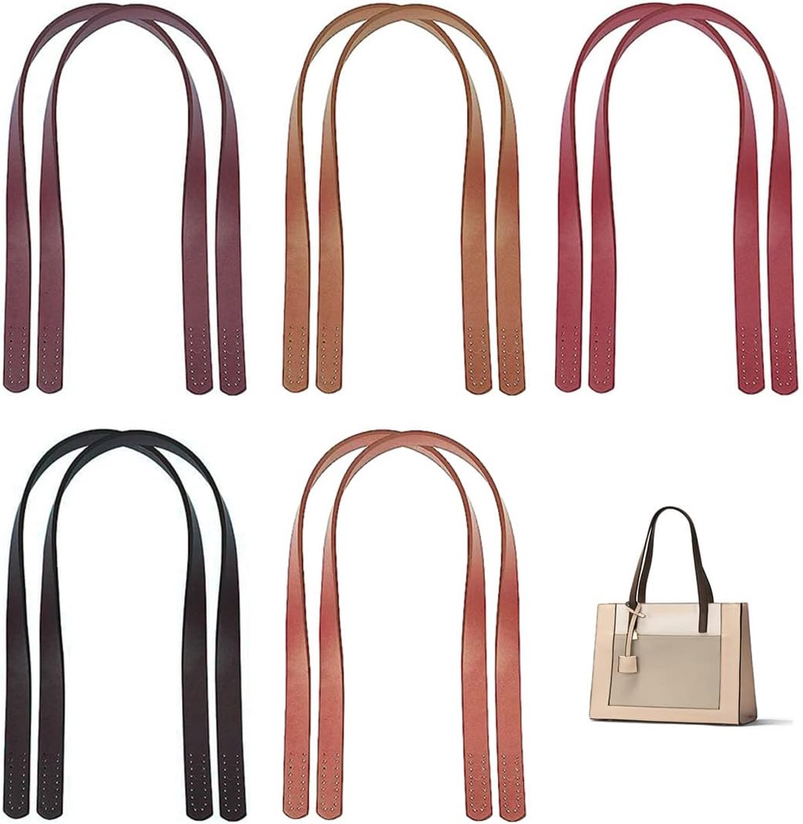 Tasgrepen van PU-leer, 10 stuks, universele riem, 60 cm voor tassen, reserveriemen voor totebag, doe-het-zelf accessoires