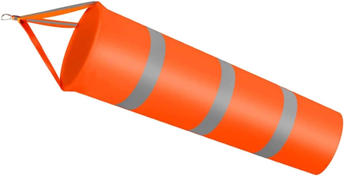 Windstopper met reflecterende riem, winddicht, van weerbestendig nylon, oranje, 80 cm