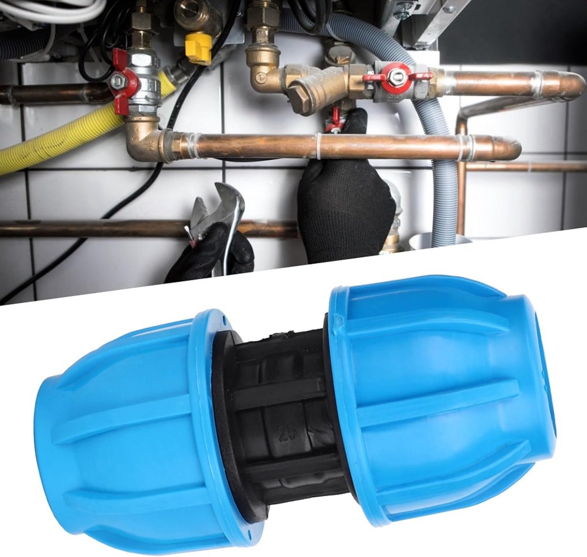 4 Stuks PE Plastic 25mm Tot 25mm Rechte Waterleiding Connector Pijp Aansluiting Waterleiding Fitting Joint Rechte Buis Slang Accessoire Blauw