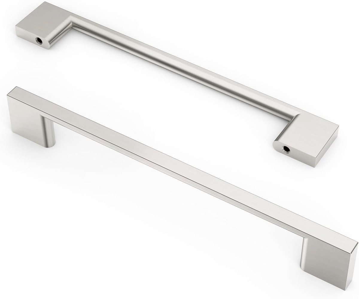 9BUILD 10 stuks kastgrepen, geborsteld nikkel, gatafstand 160 mm, voor keukenkasten, meubelgrepen, keukengrepen, handgrepen, meubels, keukenkast, kastdeurgrepen, EU0035