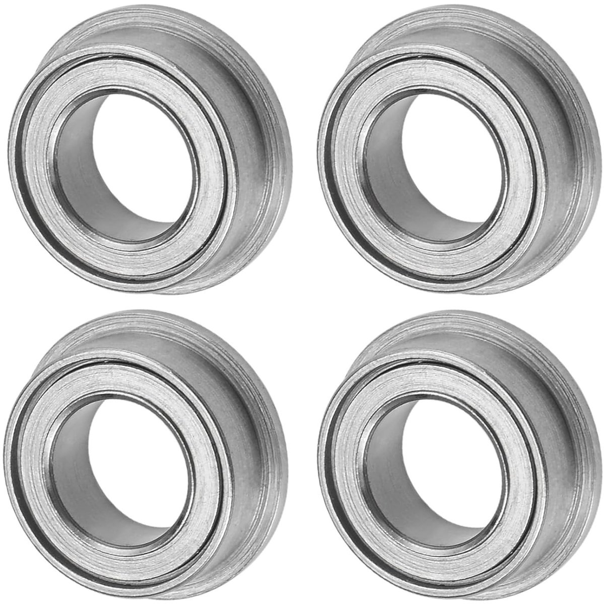 Flenskogellagers 4 x 7 x 2,5 mm, dubbel metalen afgedicht chroomstaal voor kruiwagens, printers en elektrisch gereedschap - 4 stuks