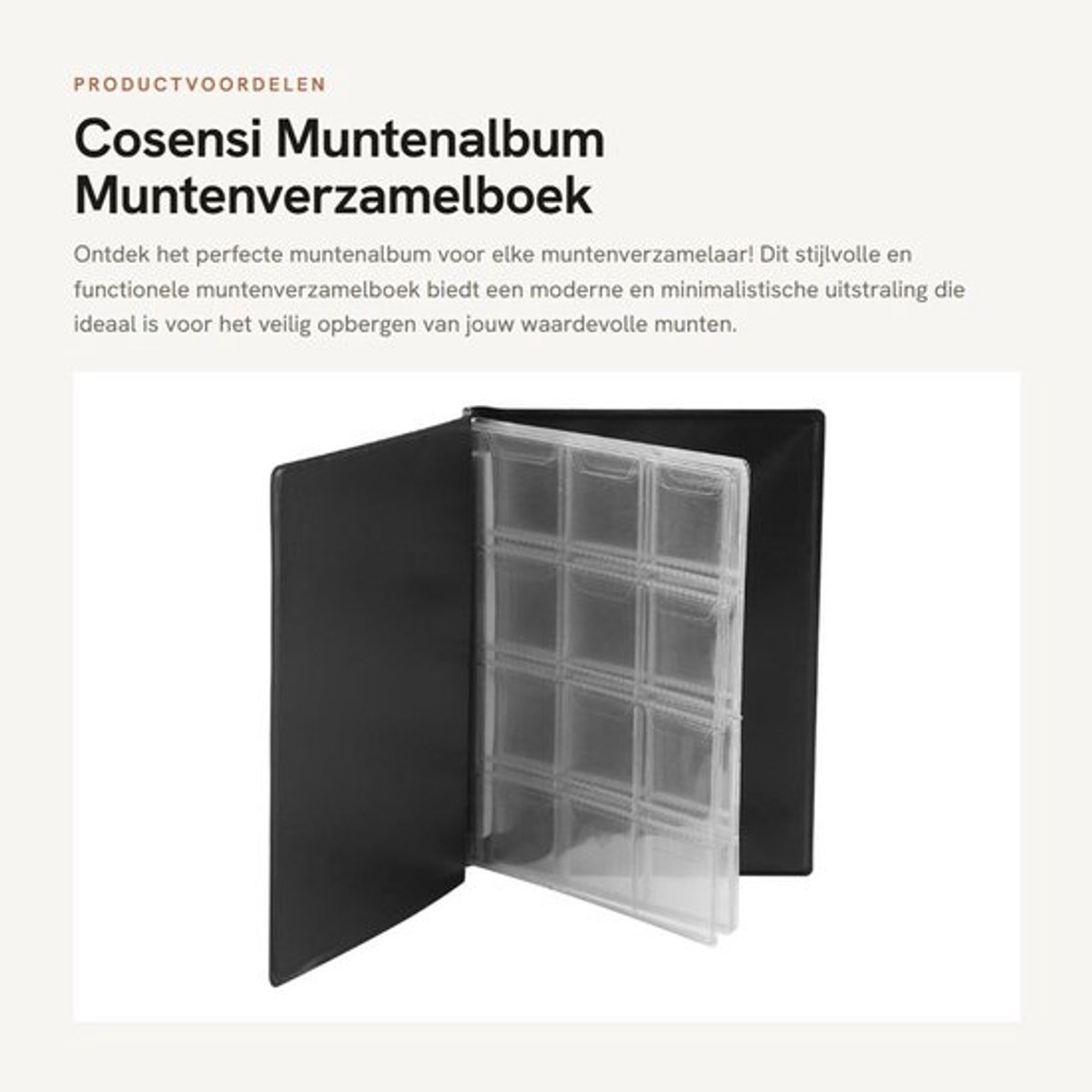 Muntenalbum 120 Vakken - Munthouder - Munten Verzamelen - Draagbaar - Waterdicht - Modern Design - Muntenverzamelaar