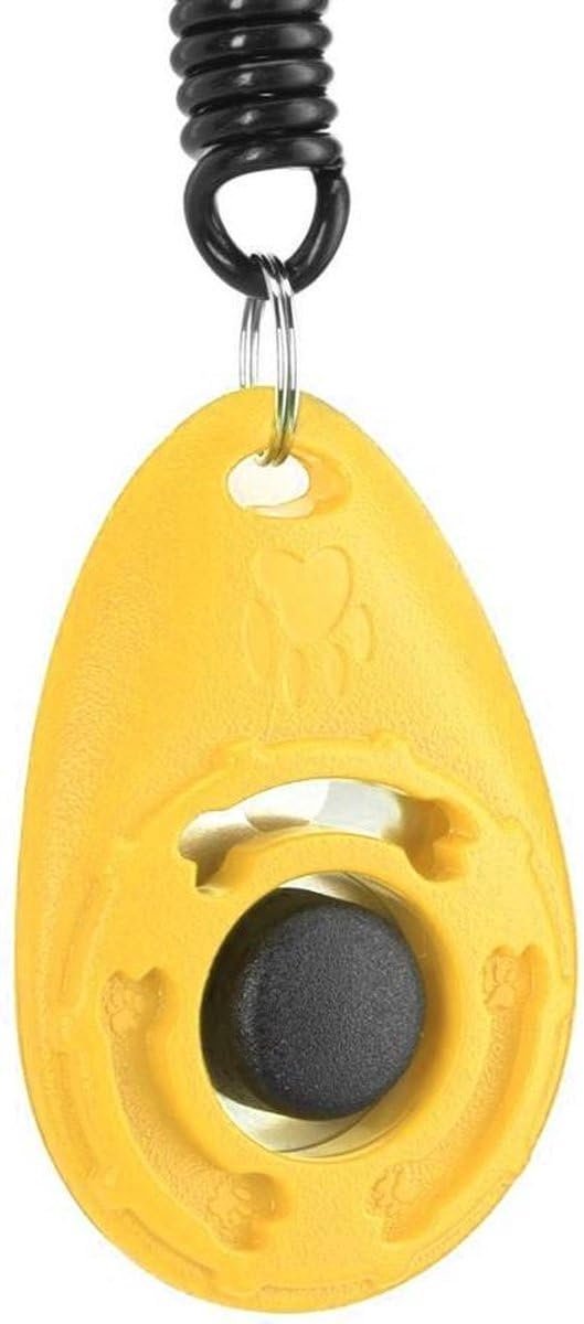 Okado Hondenclicker met Polskoord – Clicker voor Hondentraining – Geel