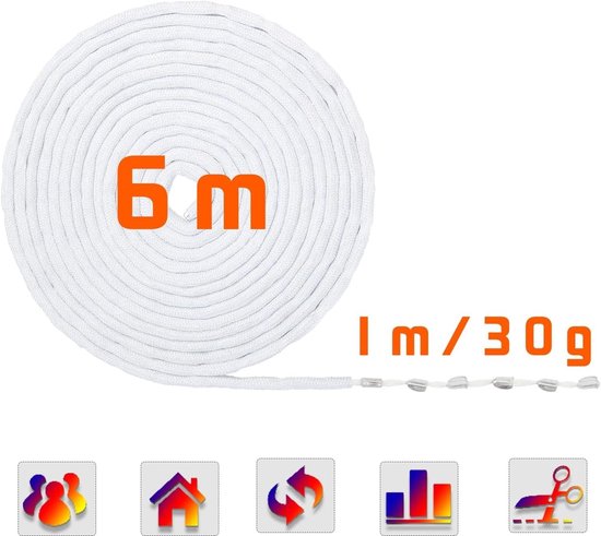 Zware Lood Tape voor Gordijnen, 180 g, 6 m Lengte, Gewichten voor Onderkant Gordijnen, Ideaal voor Lichtgewicht en Buiten Gordijnen — afbeelding 5