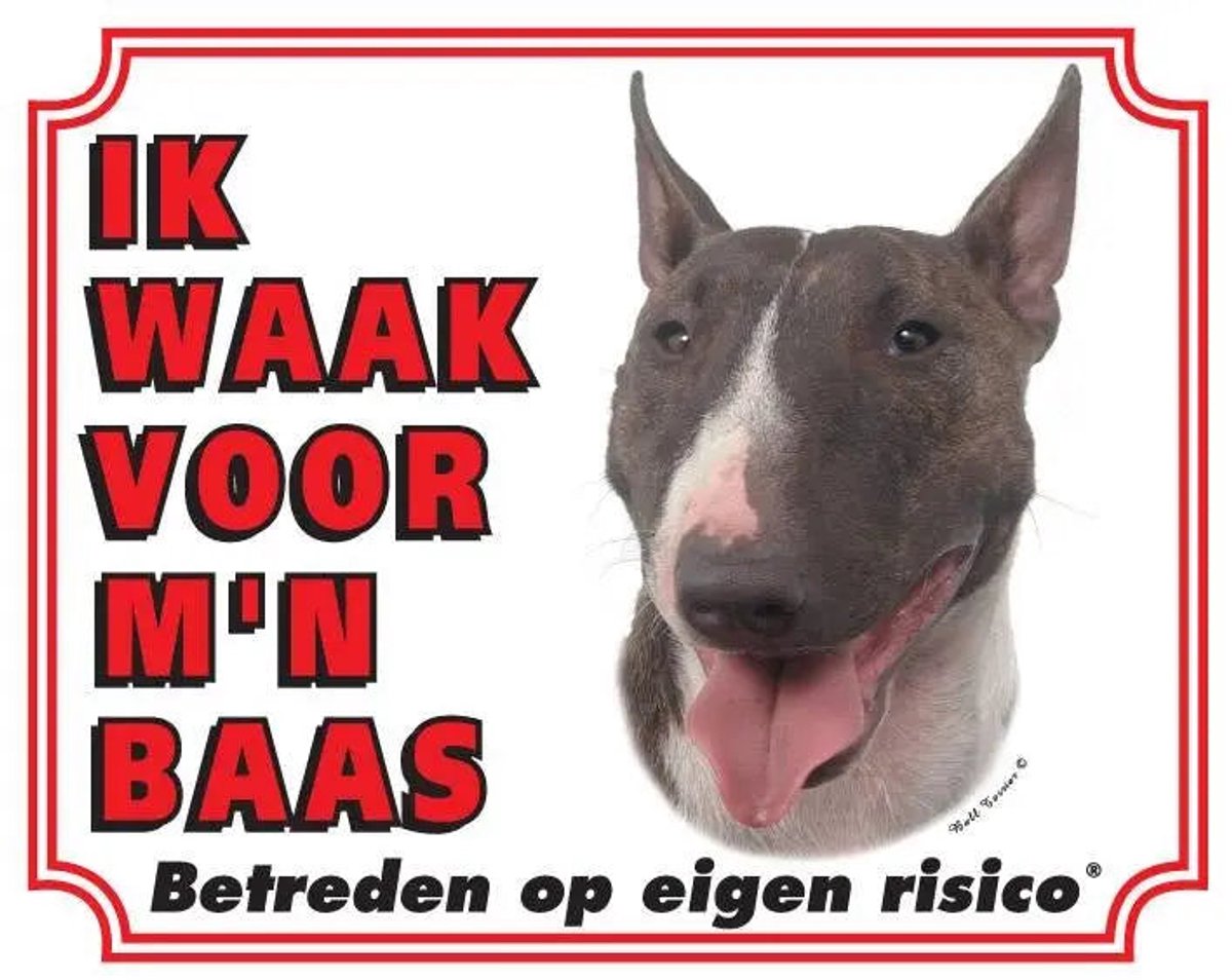 Bol.com Bull Terrier Waakbord - Ik waak voor mijn baas aanbieding
