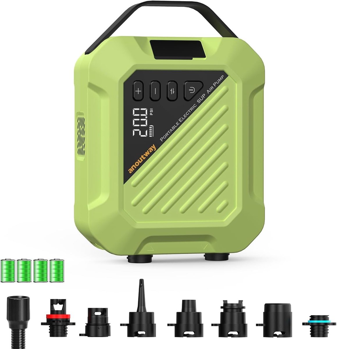 Hoge Druk SUP Luchtpomp - Zwart - Oplaadbare Batterij - Voor Stand-Up Paddleboards en Tenten