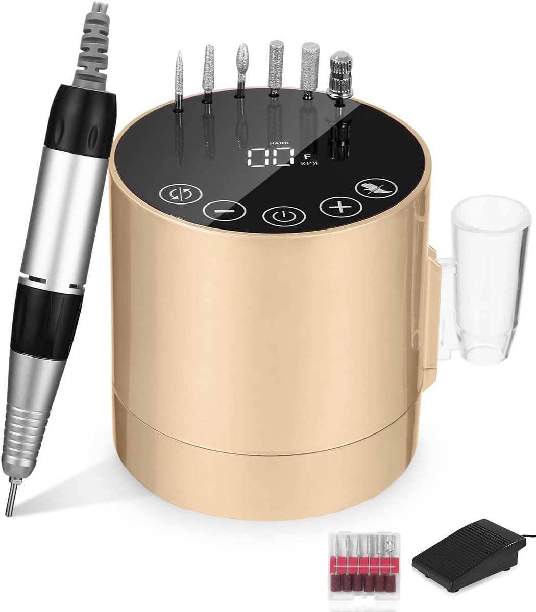 Nagelfrees - Goud - Elektrische Nagelvijl met LCD-display - Voor Manicure en Pedicure