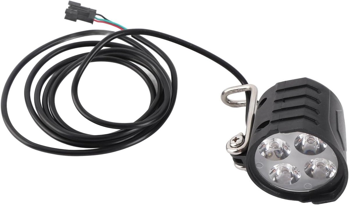 Elektrische Fiets Koplamp - Zwart - 12W - Hoge Helderheid met Lange Kabel - Voor Elektrische Fietsen