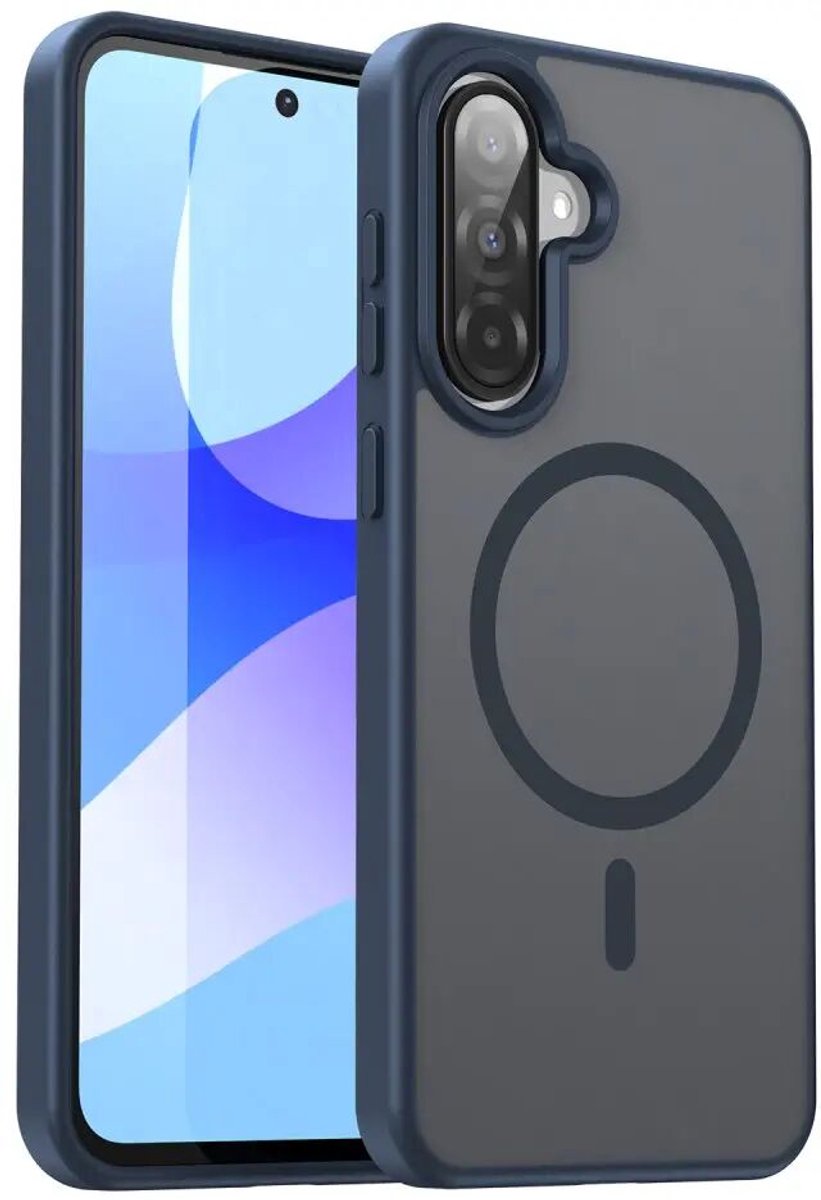 Hoesje voor Samsung Galaxy A27 – Hybrid Back Cover - Compatible met MagSafe – Schokabsorberend TPU & Hard PC – Matte Semi Transparante Beschermhoes Blauw
