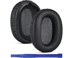 Oorkussens compatibel met Sony WH-CH700N, WH-CH710N, MDR-ZX770BN, ZX780DC oorbeschermers oorkussens (eiwit leer/zwart)