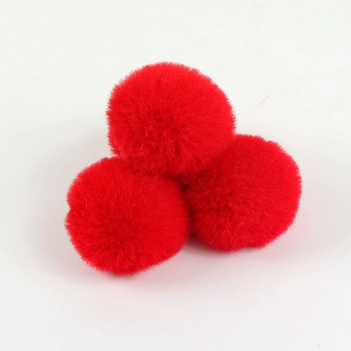 20 stuks pompon pompon kunstbont pompon 5 cm kunstbont pompon voor gebreide mutsen en beanies tashanger sleutelhanger hangers knutselen wasbeer haarbal hanger DIY rood