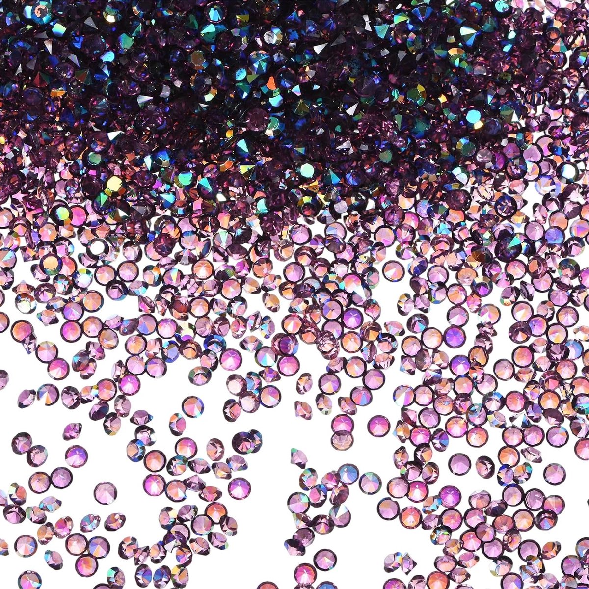 3600 stuks acryl diamanten, 0,12 inch/3 mm bruiloft tafel strooi confetti kristallen voor vaasvullers/kunstambacht, acryl diamanten edelstenen [donkerpaars AB]