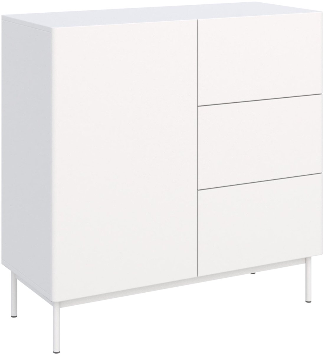 Selsey Olio – Dressoir met 1 deur en 3 lades - wit - 100cm