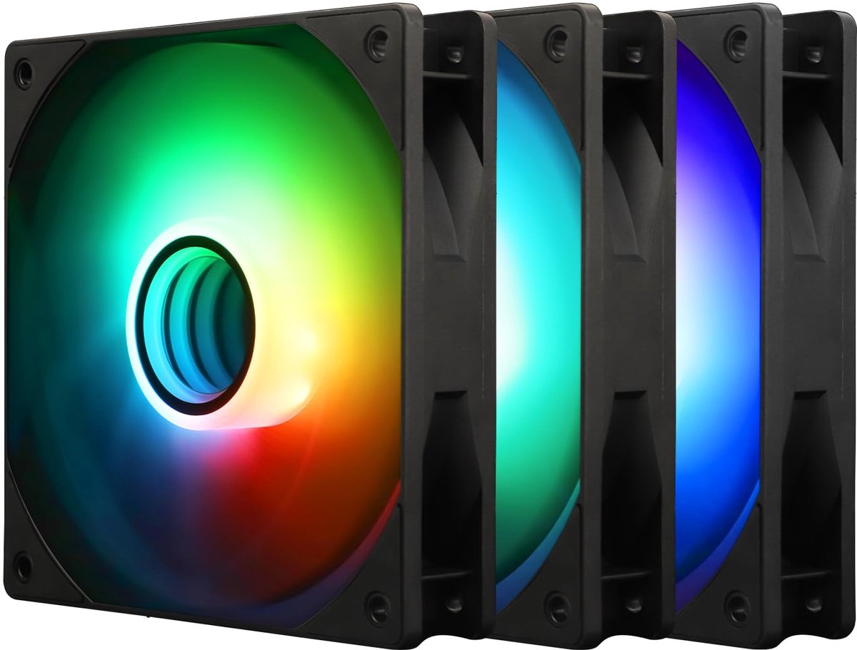 TL-C12B-S V3 120mm ARGB CPU Fan With Mirror Light Effect - PWM Silent Computer Fan for Liquid and Air Cooler (3 Pack)