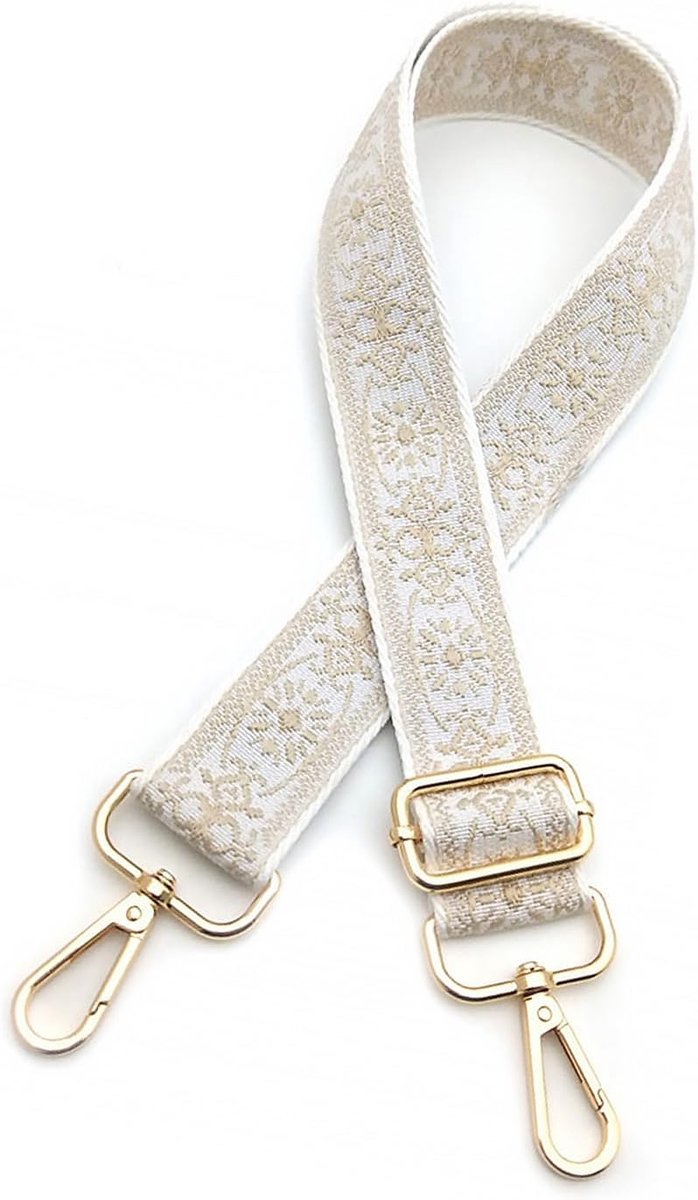 Schouderriem, 75-130 cm, reserveriem, 3,8 cm breed, beige, schouderriem voor handtas, sport, reizen, duurzaam