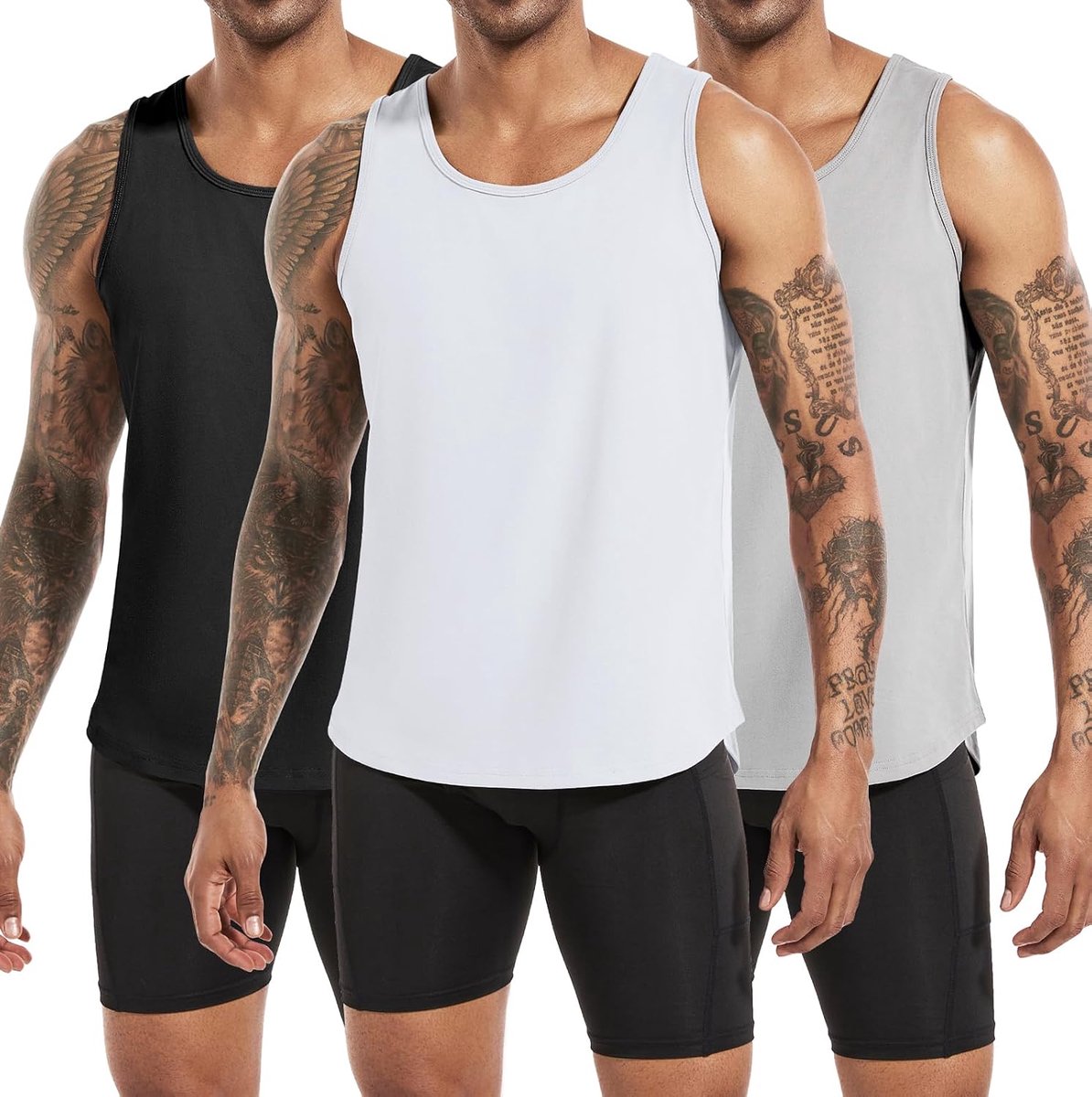 Heren katoenen workout tanktops, atletische gym spier tank top, fitness bodybuilding mouwloze T-shirts voor mannen