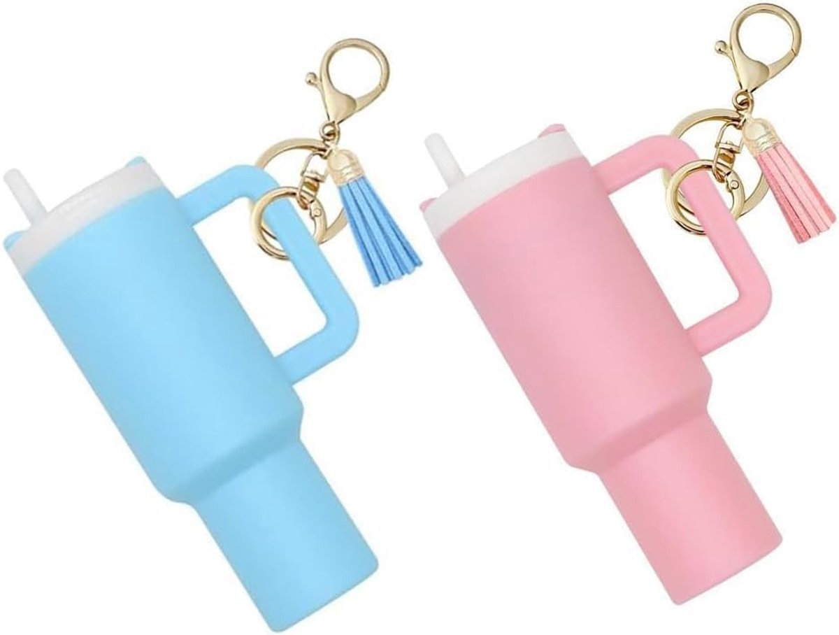 Stanley Ice Cup Lippenbalsem Houder Sleutelhanger met Kwastje Hanger Duurzaam Hars Materiaal Perfect voor Outdoor Reizen en Dagelijks Gebruik