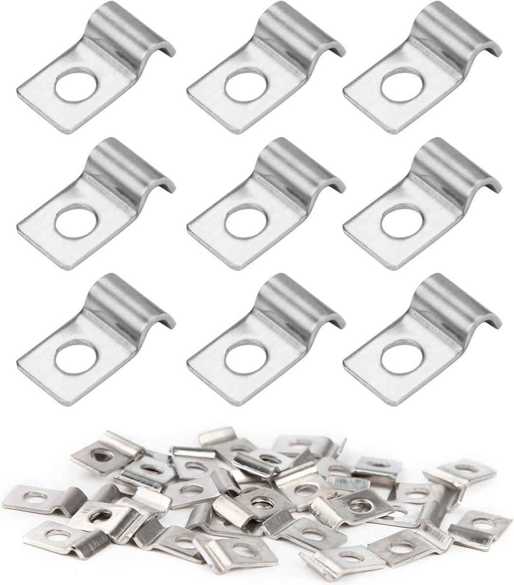 SnelShoppen - Pack van 50 Metalen Klemmen, Slangklemmen voor Bevestiging, Klemmen voor Kabels en Slangen, Kleine Buisklemmen, RVS Klemmen, Diameter 4