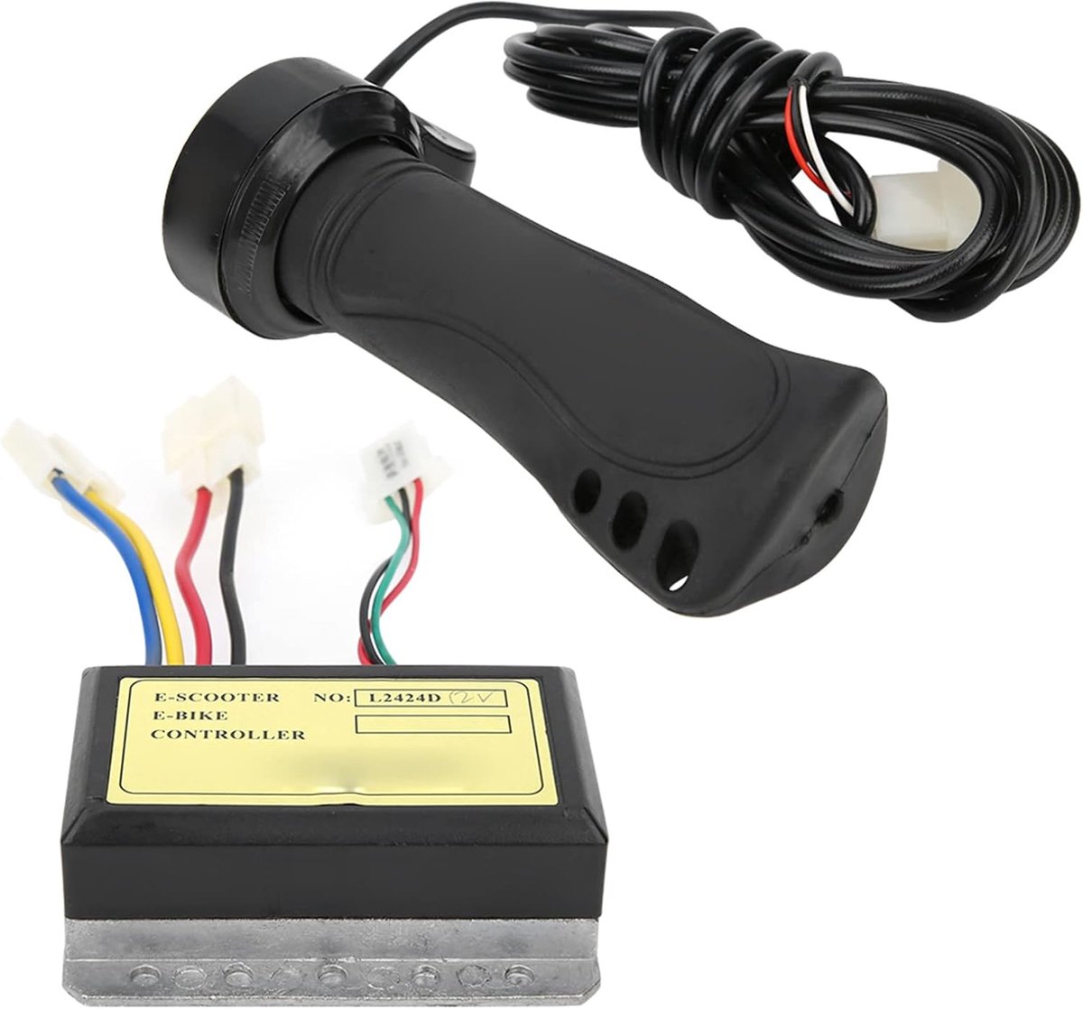 SnelShoppen - E-Bike Controller Set 12 V 250 W - 3-Draad Borstel Controller met Verlengd Kabel Grip Set voor Elektrische Fiets Handvat