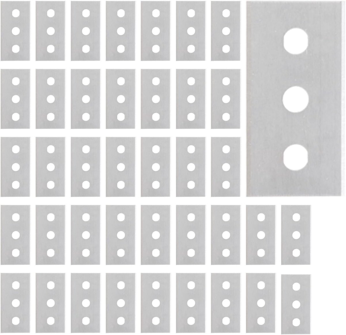 Dubbelzijdige Schraper Messen - Standaardformaat 43 x 22 mm - Reservemesjes van Koolstofstaal - Voor Keramische Kookplaatschrapers
