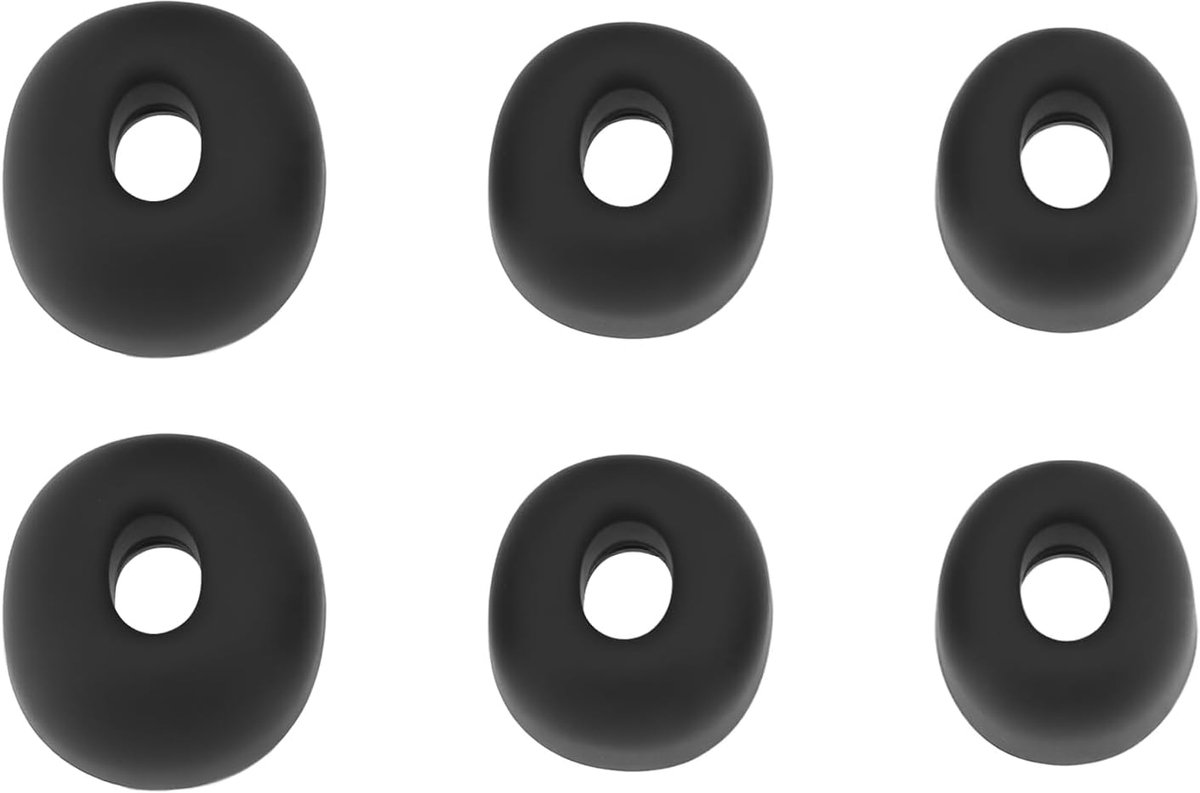 SnelShoppen - 3 Paar Silicone Oordopjes Geschikt voor Buds, Comfortabele S/M/L Maten, Zacht en Duurzaam, Ideaal voor Langdurig Gebruik, Zwart