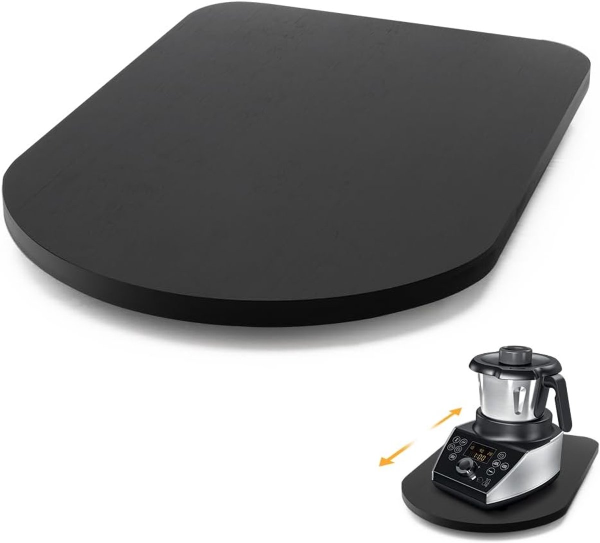 SnelShoppen - Premium houten glijbord voor Thermomix TM7, 360° wielen, lichtgewicht rollend platform, stevige basis voor keuken, elegant design, eenvo