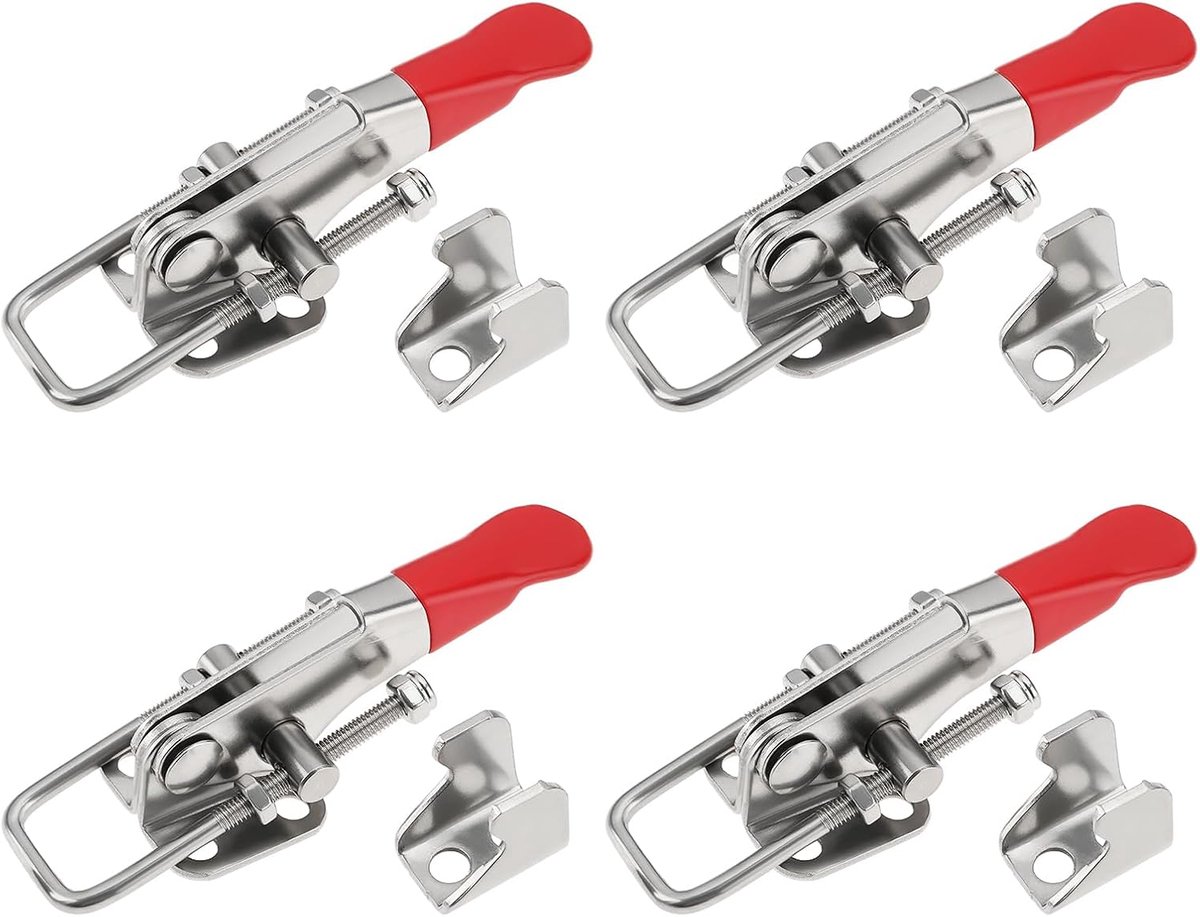 SnelShoppen - 4 Stuks Heavy Duty Toggle Klem 400Lbs Capaciteit 304 RVS Voor Deur Klemmen, Deksel, Vriezer, Trailer Bevestiging