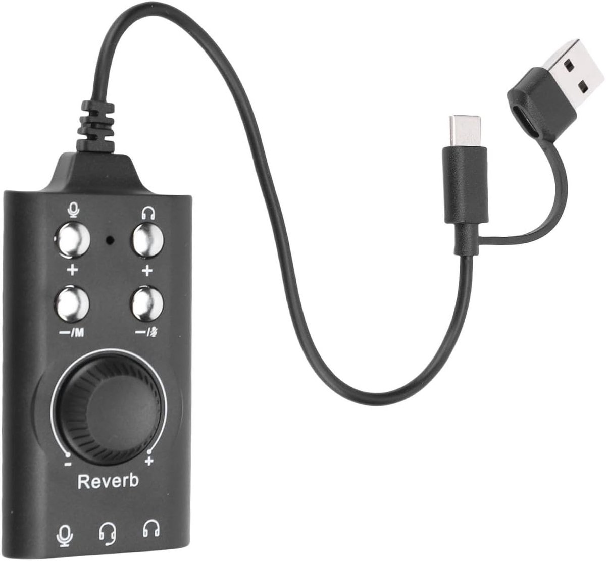 SnelShoppen - USB Geluidskaart met Volume Controle, Virtueel 7.1 Surround Sound, Externe Stereo Geluidskaart voor PC Laptop Desktop, Microfoon en Hoof